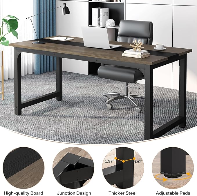 Tribesigns 70.8” Executive Desk, Large Office Computer Desk - Image 5
