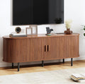 TV Stand with Power Outlet, Mid-Century Modern Television Stand, Media Console by ComfyCorner