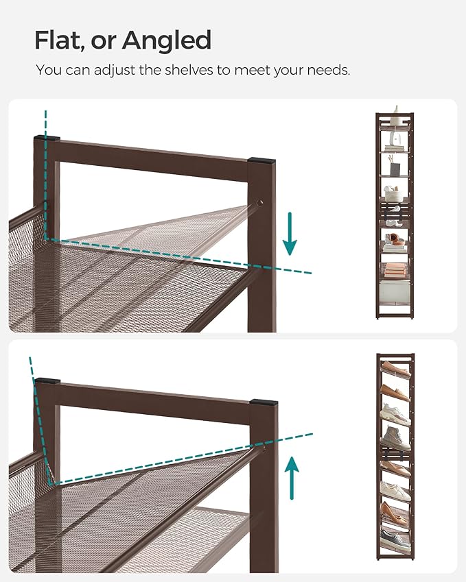 SONGMICS Shoe Rack, 8-Tier Shoe Organizer, Metal Rack - Image 6