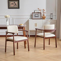 Merax Rubber Wood Dining Chairs Set of 2, Comfortable PU Foam Seat Armchairs by Merax