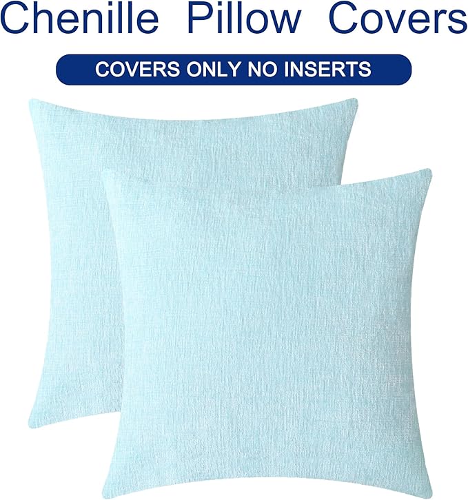 CaliTime Throw Pillow Covers Decorative 26 X 26 Inches Pack of 2 Cozy Chenille - Image 6