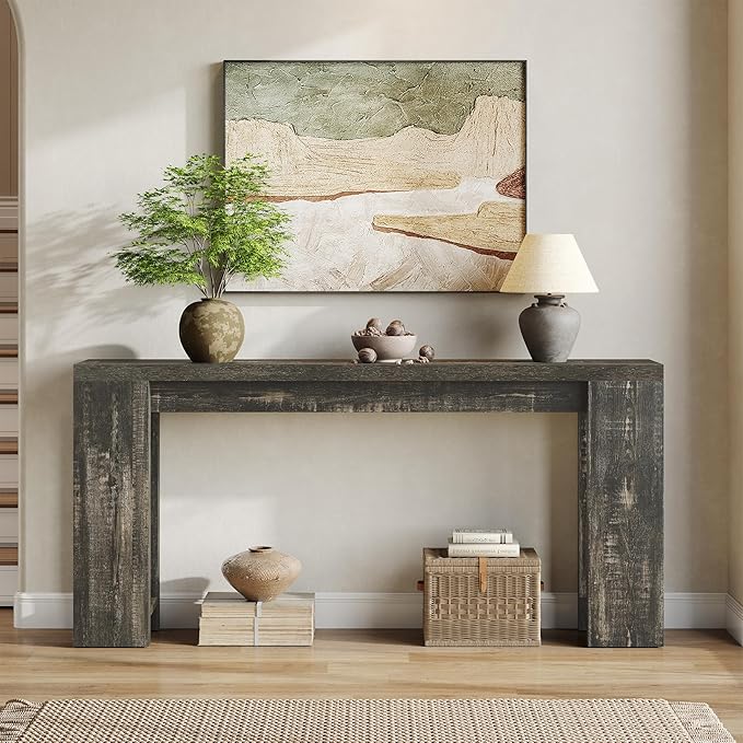 LITTLE TREE 70.9-Inch Long Console Table, Narrow Sofa Table Behind The Couch by LITTLETREE