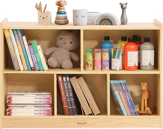 Toy Storage Organizer for Kids Room, Wooden Kids Bookshelf for Classroom by Bateso