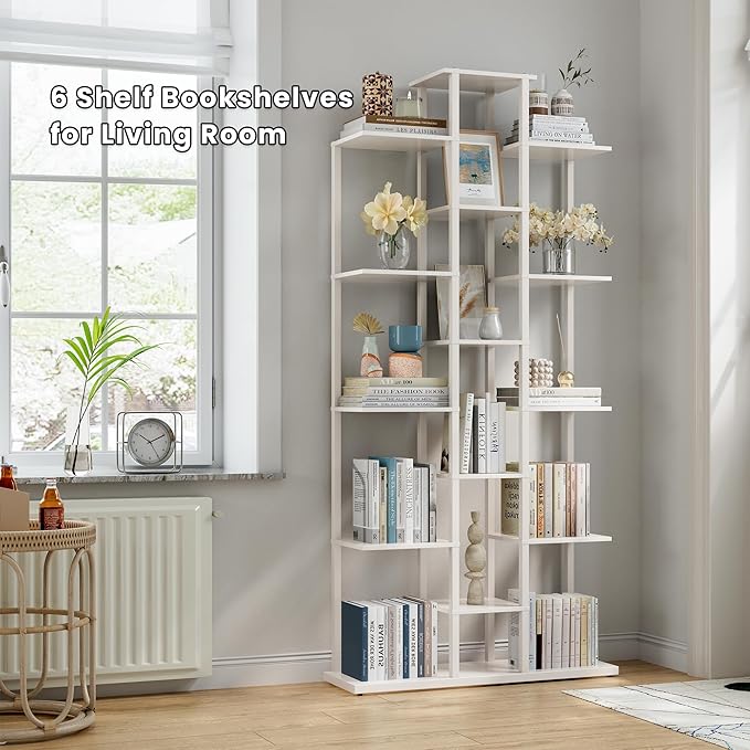 Bookshelf，Small Bookcase for Small Space，6-Tier Bookshelf for Living Room - Image 6