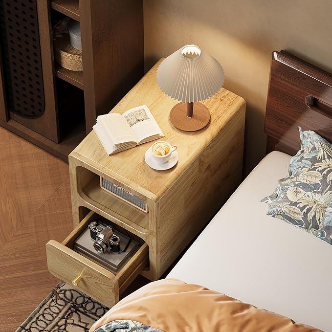 Solid Wood Night Stand, Narrow Night Stand - Image 4