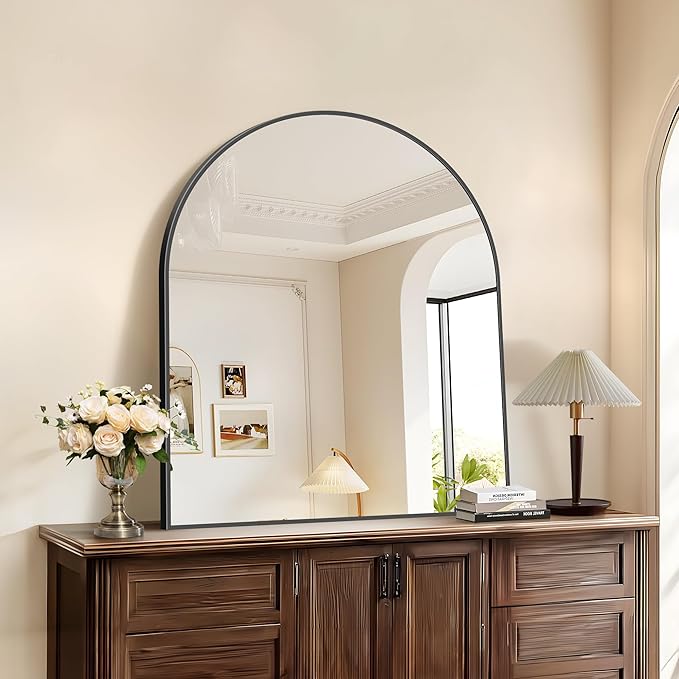 Black Arch Mirror, 30’’x36’’ Black Mirror - Image 2