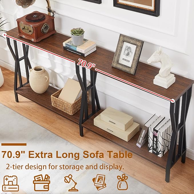 HOMISSUE Sofa Console Table, 70.9" Extra Long Sofa Table - Image 4