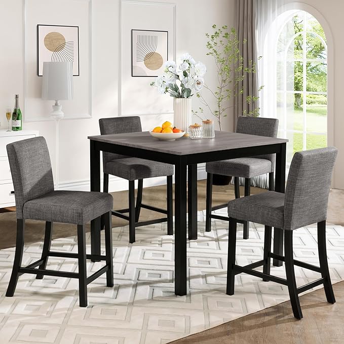 KEIKI 5-Piece Counter Height Dining Table Set by Unknown