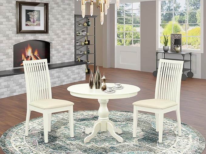 East West Furniture HBIP3-LWH-C 3 Piece Dinette Set - Image 2