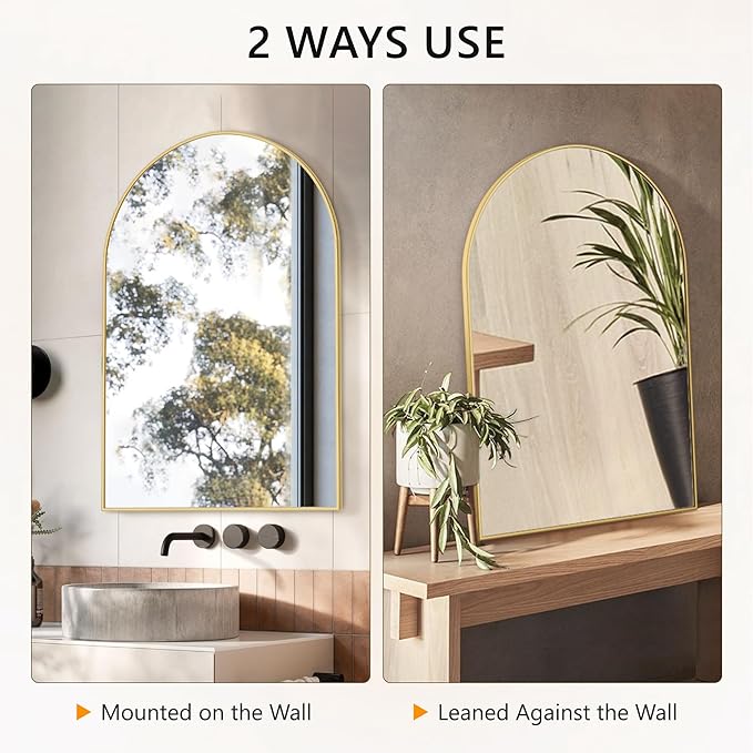 Arched Wall Mirror for Bathroom, Mirrors for Wall, Vanity Mirror for Bedroom - Image 6
