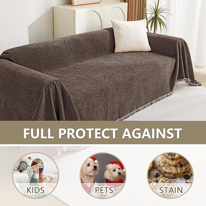 MYSKY HOME Couch Covers for 2 Cushion Couch Sectional Sofa, L Shape Sofa - Image 4