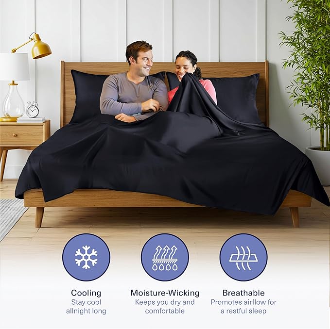 Kickoff Viscose Bamboo Sheets King Size 4-pc 100% Organic Bamboo Viscose Bed - Image 3