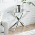 Modern Glass Oval Console Table, Entryway Hallway Narrow Sofa Table, Entrance by EdwinsChoice-ModernFurniture