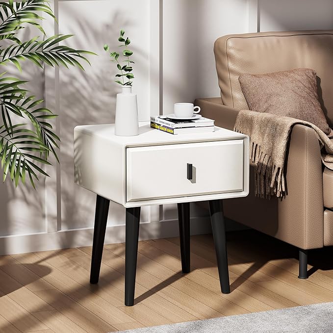 VICITON Nightstand, Fully Assembled Bedside Cabinet Mid Century Night Stand - Image 5