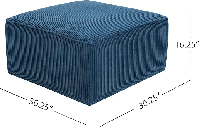 Christopher Knight Home Isa Corduroy Ottoman Footstool, Square Pouf Poufee - Image 2