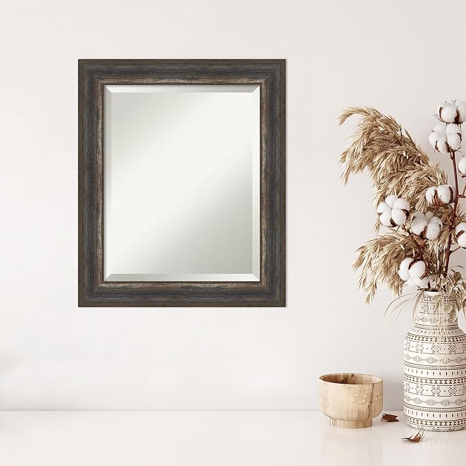 Amanti Art Brown Wall Mirror 25x21 Alta Rustic Char Rectangle Bathroom Mirror - Image 5