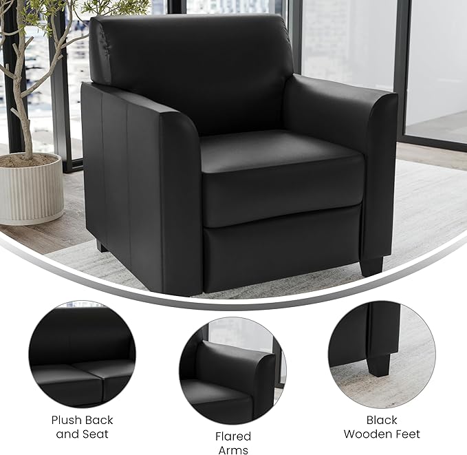 Flash Furniture Hercules Diplomat Series LeatherSoft Upholstered Side Reception - Image 4