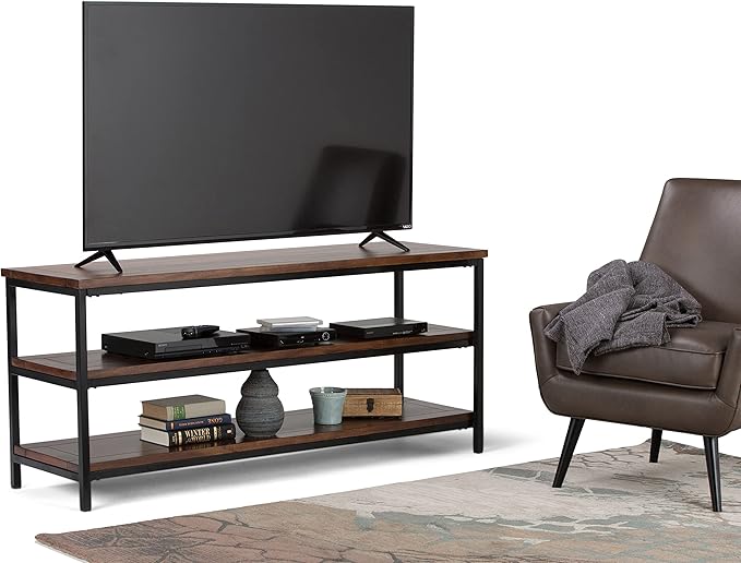 SIMPLIHOME Skyler SOLID MANGO WOOD 60 inch Wide Industrial TV Media Stand in - Image 7