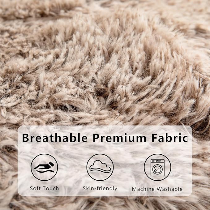BYBYME Giant Bean Bag Chair, Faux Fur Bean Bag Couch - Image 6