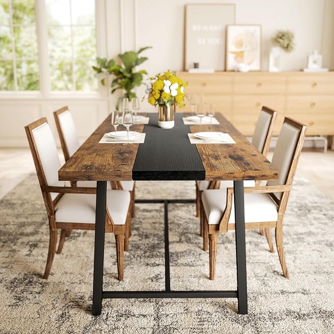 HOMCOM Industrial Dining Table for 8 People, 70.9" Long Rectangular Kitchen - Image 10