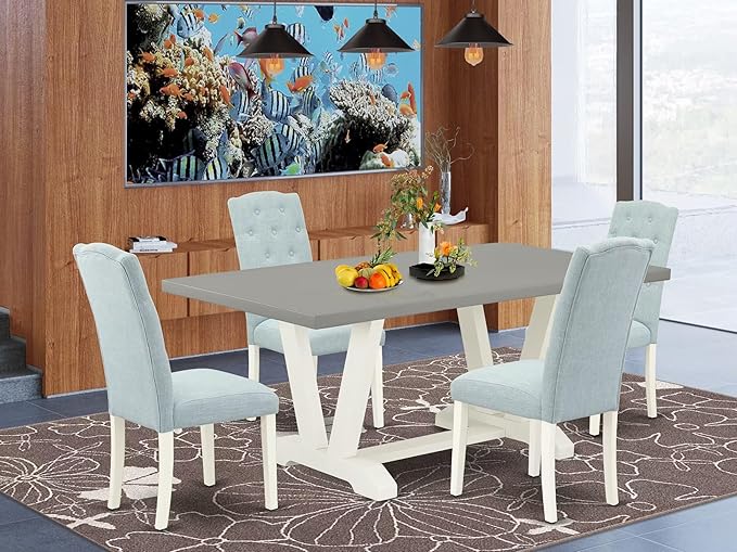 East West Furniture V097CE215-5 5 Piece Dining Table Set - Image 2