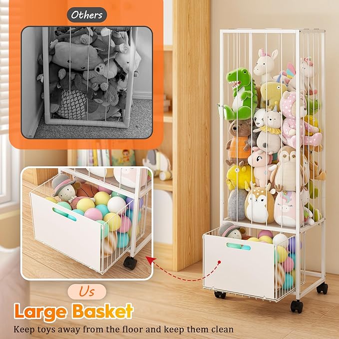Bukfen Metal Stuffed Animal Storage Zoo Extra Large Stuffed Animal Holder Space - Image 5
