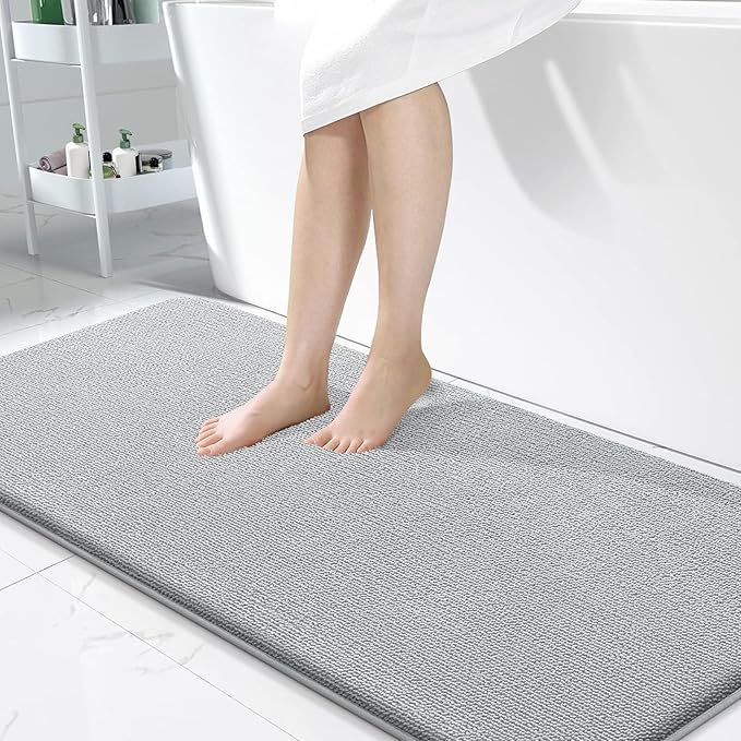 OLANLY Thick Memory Foam Bath Mat Rug 47x24, Extra Soft Absorbent Bathroom Rug by OLANLY