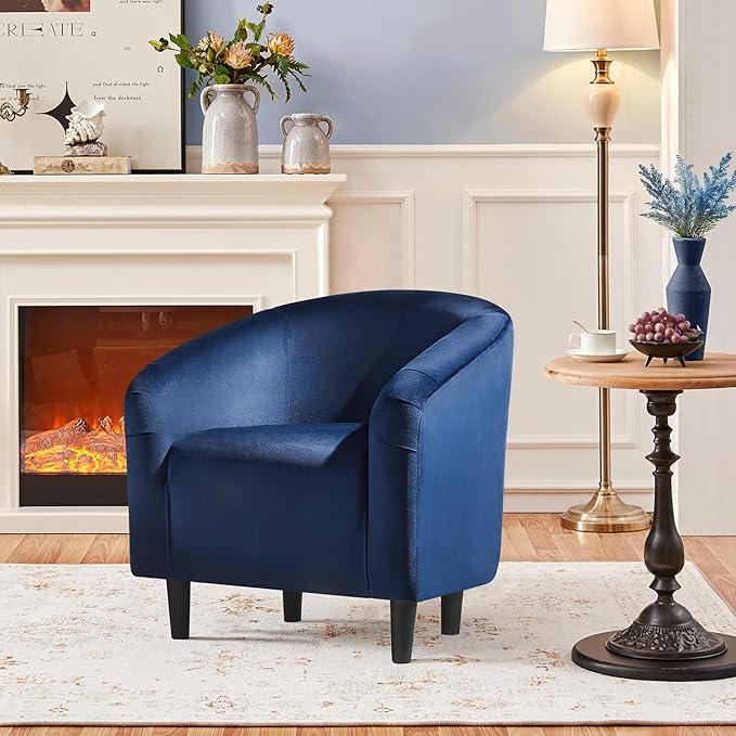 Yaheetech Velvet Club Chair, Modern Tufted Accent Chair - Image 2