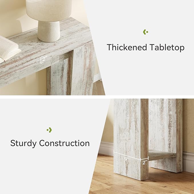 LITTLE TREE 70.9-Inch Entryway Table, Long Narrow Farmhouse Sofa Console Table - Image 7