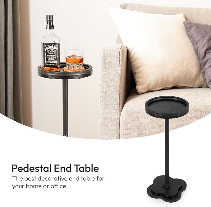 Modern Accent Pedestal Side End Table - Image 4