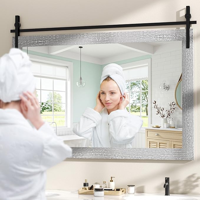 Hasipu Farmhouse Bathroom Mirror - Image 5