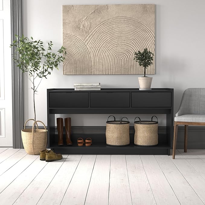 Prepac Black Simply Modern Entryway Table, Narrow Console Table - Image 4