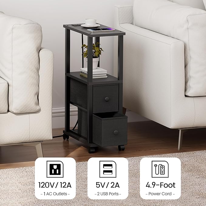 TUTOTAK Small Narrow End Tables, Side Tables - Image 5