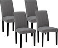 VECELO Upholstered Dining Chairs Set of 4, Modern Fabric and High Back & Solid by VECELO