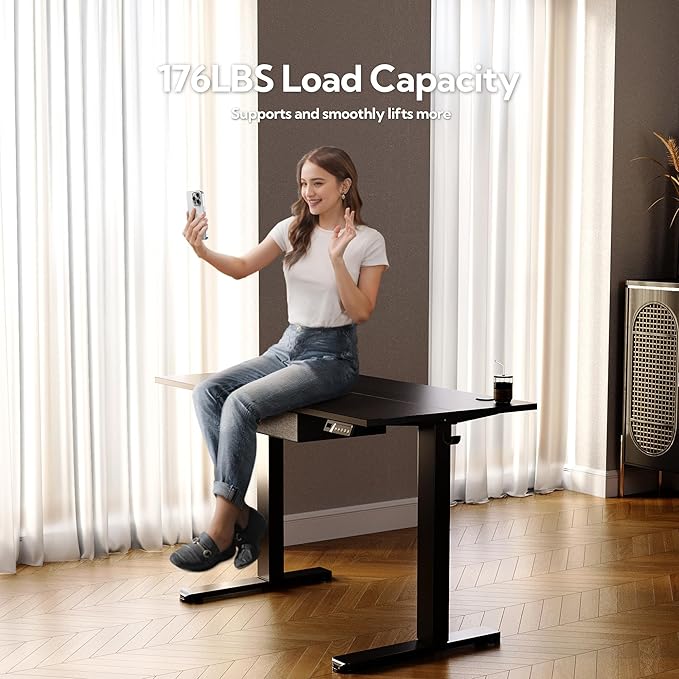 Seang Standing Desk with Drawer, 3 Memory Height Settings with Cable Grommets & - Image 4