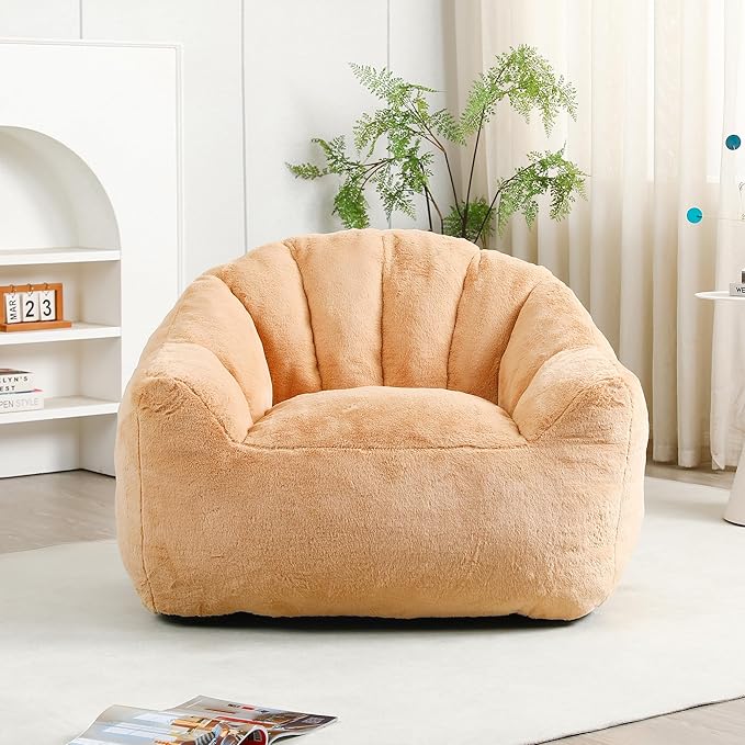 Furniliving Bean Bag Chair, Giant Bean Bag Chair Stuffed Floor Sofa - Image 3