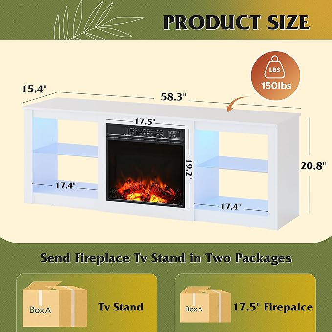 WLIVE 58 Inches Fireplace TV Stand - Image 4