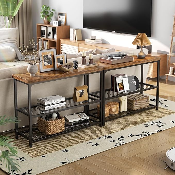47" Console Table, 3-Tier Entryway Table, Sofa Table - Image 4