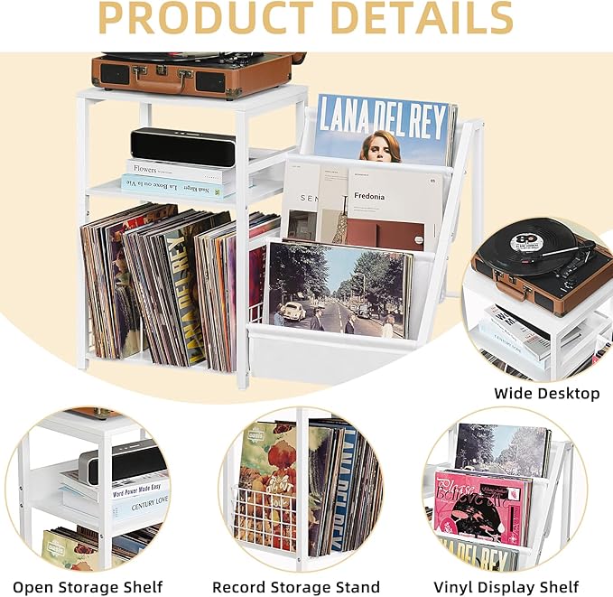 LELELINKY Record Player Table, Turntable Shelf - Image 5