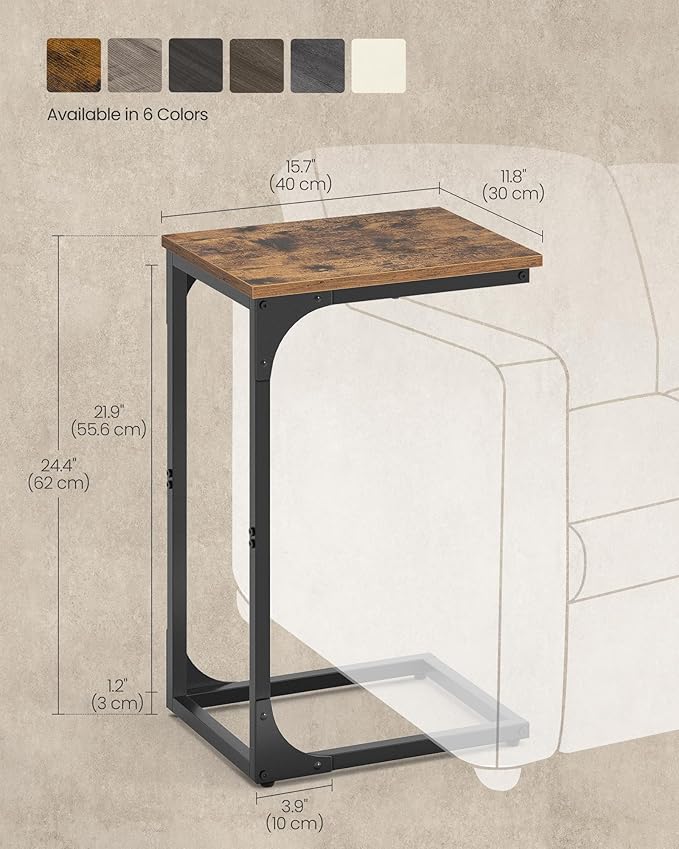 VASAGLE C-Shaped End Table, Small Side Table - Image 3