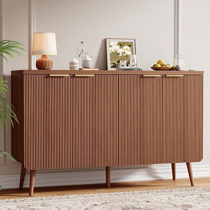 Sideboard Buffet Cabinet with Storage, 4 Doors Wood Entryway Cabinet, Modern by INFURNICHomeFurniture