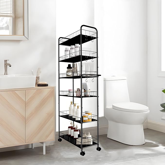 6 Tier 10in Slim Rolling Storage Cart - Image 8
