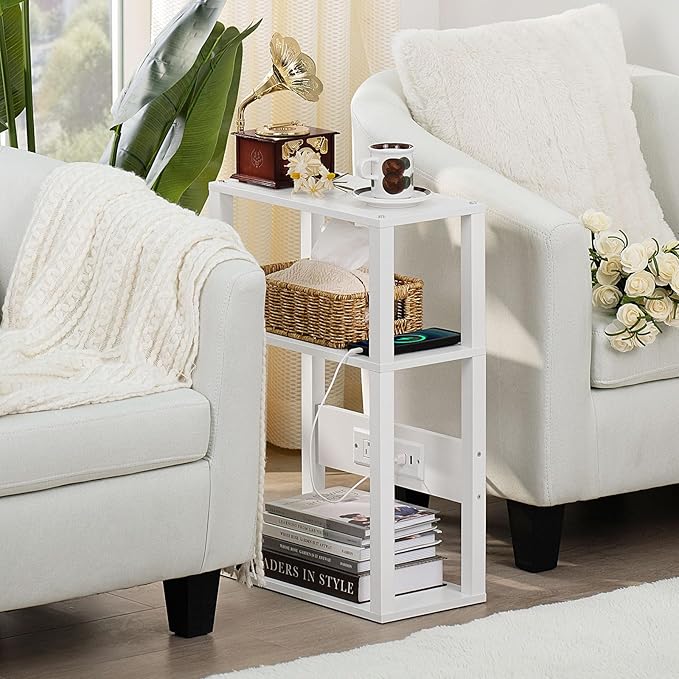 3-Tier Small Narrow Wood Side Table - Image 5