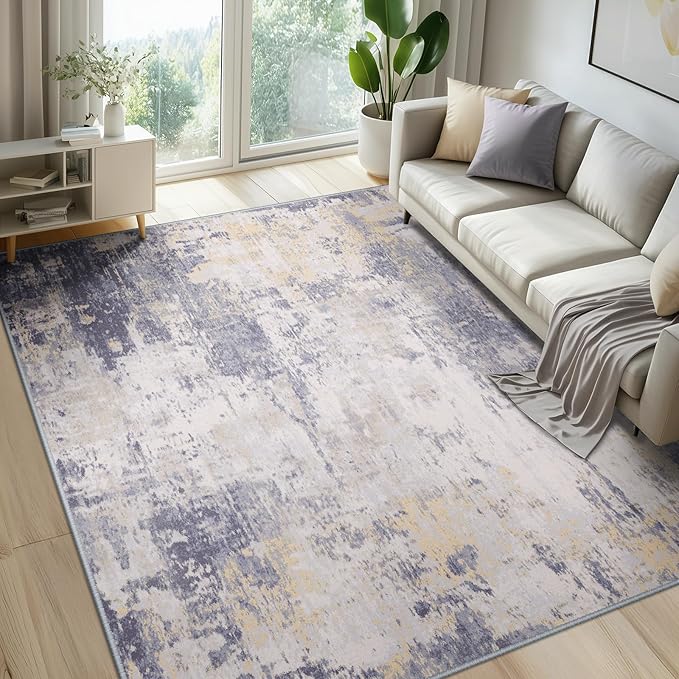 Washable Area Rugs 8'x10' Non-Slip Modern Abstract Soft - Image 8