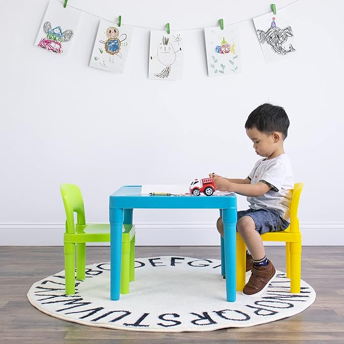 Humble Crew Kids Table and 2 Chair Set, Aqua Table - Image 2