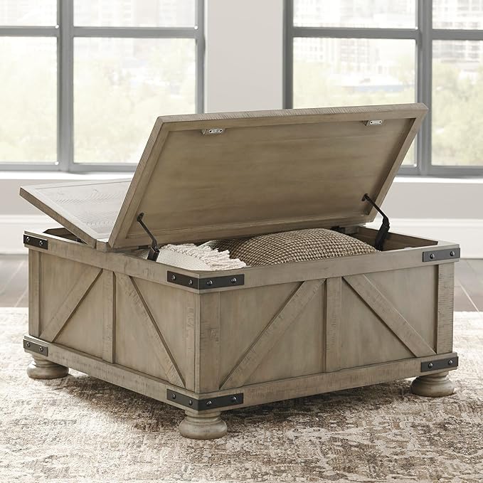 Signature Design by Ashley Aldwin Farmhouse Square Coffee Table - Image 9