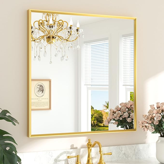 TETOTE Brushed Gold Vanity Mirror by TETOTE