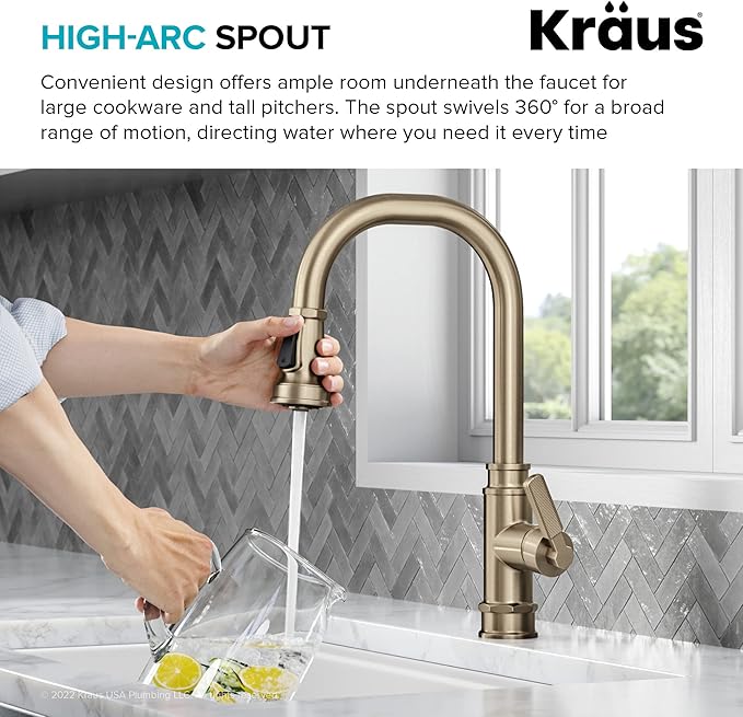 KRAUS Allyn Transitional Industrial Pull-Down Single Handle Kitchen Faucet in - Image 10