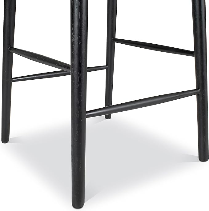 POLY & BARK Ligna Counter Stool Black – Mid-Century Inspired Stool - Image 9