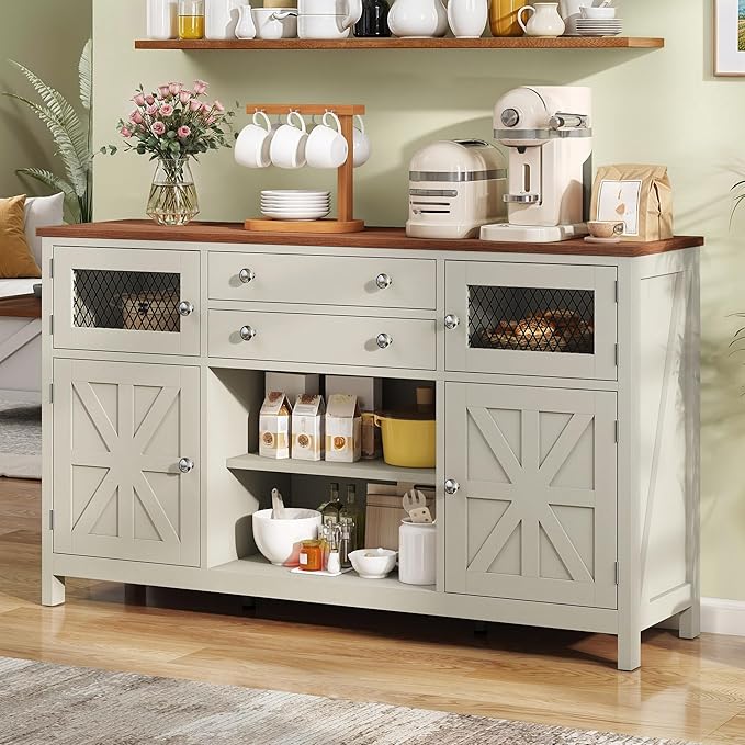 YITAHOME Farmhouse TV Stand for 65/55 Inch Television, Entertainment Center - Image 4